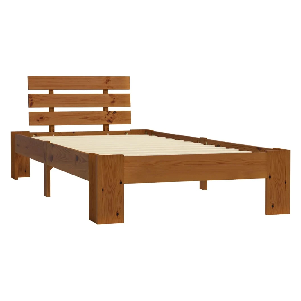 Absecon Wooden Small Single Bed In Honey Brown