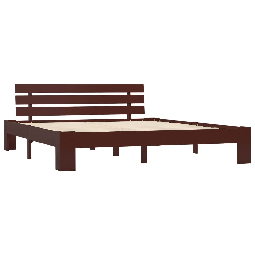 Absecon Wooden Super King Size Bed In Dark Brown