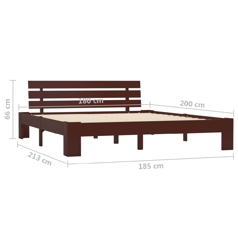 Absecon Wooden Super King Size Bed In Dark Brown