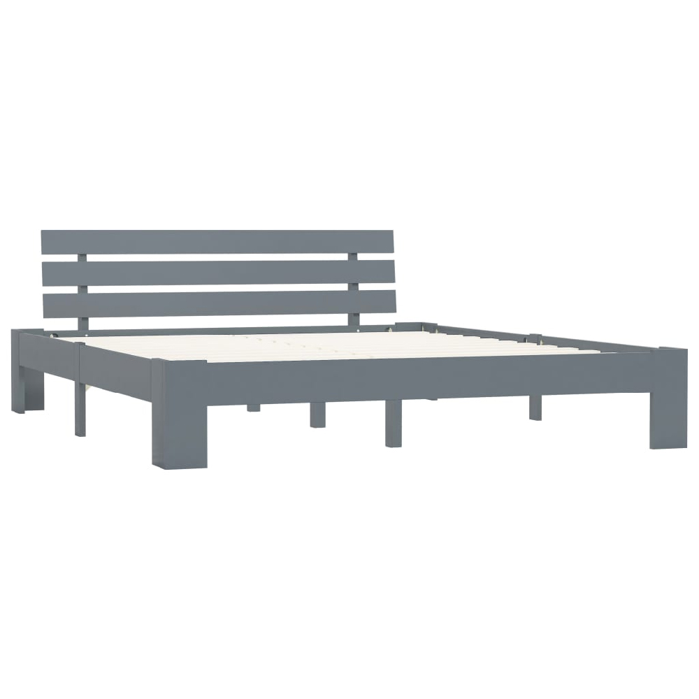 Absecon Wooden Super King Size Bed In Grey
