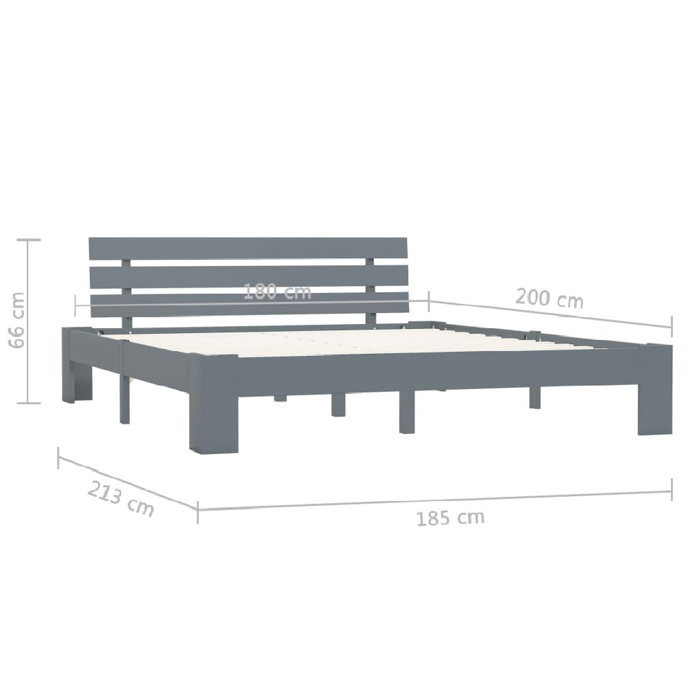 Absecon Wooden Super King Size Bed In Grey