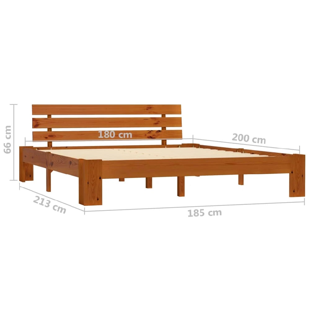 Absecon Wooden Super King Size Bed In Honey Brown