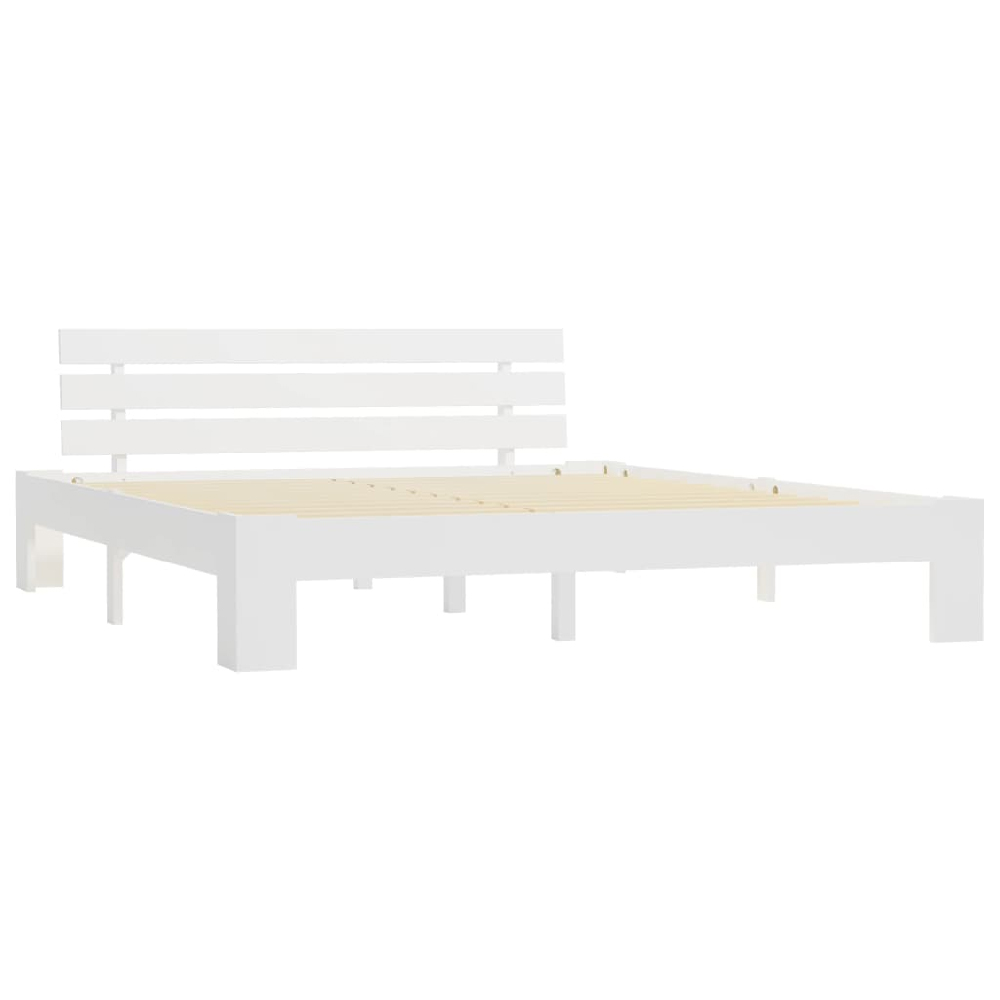 Absecon Wooden Super King Size Bed In White