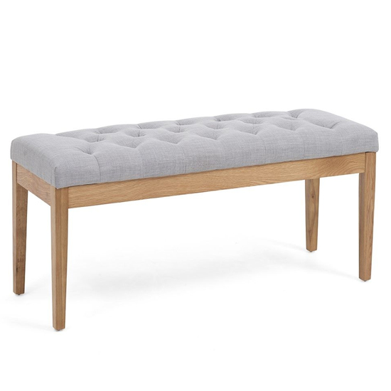Absoluta 120cm Grey Fabric Dining Bench With Oak Frame_4