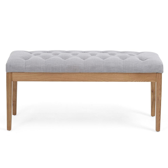 Absoluta 120cm Grey Fabric Dining Bench With Oak Frame_5