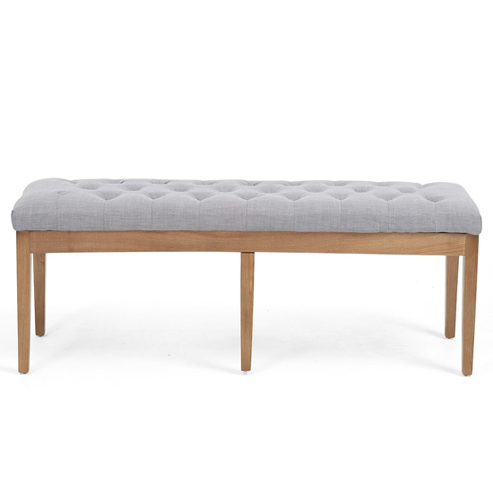 Absoluta 150cm Grey Fabric Dining Bench With Oak Frame_5