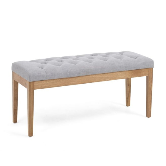 Absoluta Fabric Small Dining Bench In Grey_3