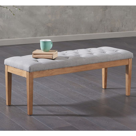 Absoluta Fabric Small Dining Bench In Grey