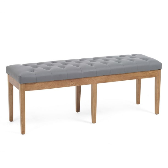 Absolutno Faux Leather Dining Bench In Grey Furniture in Fashion