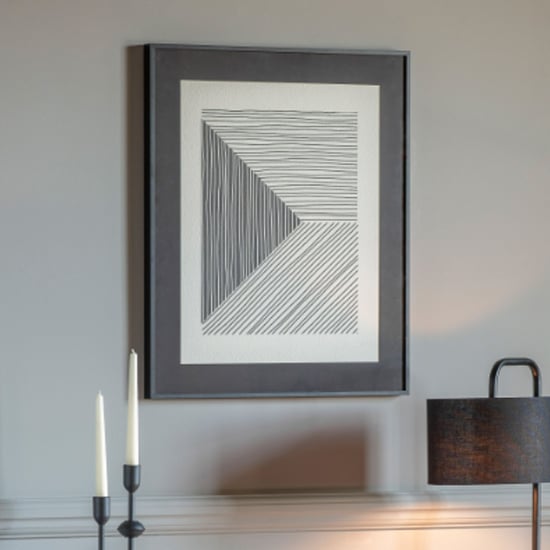 Abstract Line Drawing Set Of 2 Framed Wall Art In Black White_1