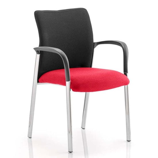 Read more about Academy black back visitor chair in bergamot cherry with arms