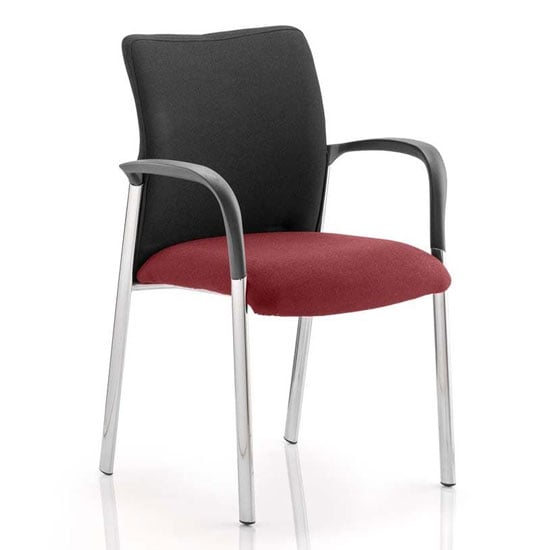 Read more about Academy black back visitor chair in ginseng chilli with arms