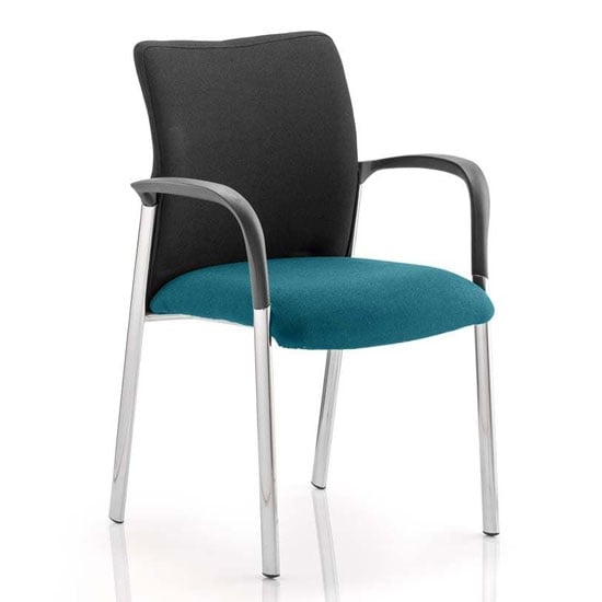 Academy Black Back Visitor Chair In Maringa Teal With Arms