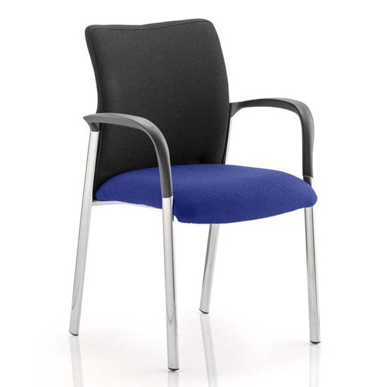 Read more about Academy black back visitor chair in stevia blue with arms