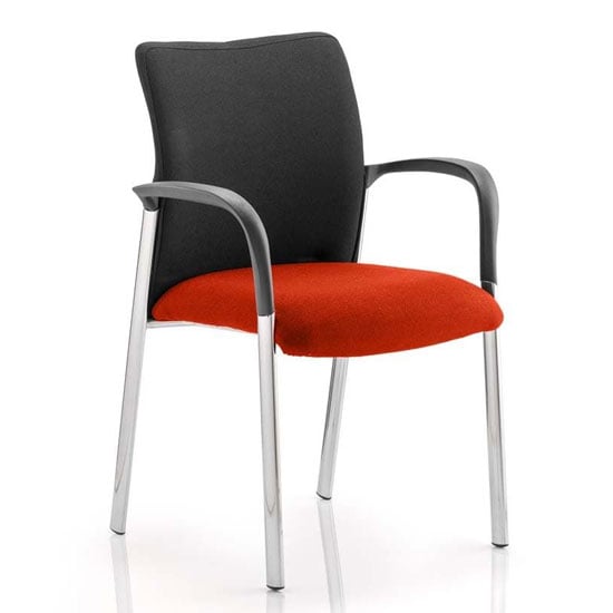 Academy Black Back Visitor Chair In Tabasco Red With Arms