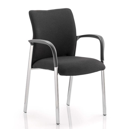 Photo of Academy fabric back visitor chair in black with arms