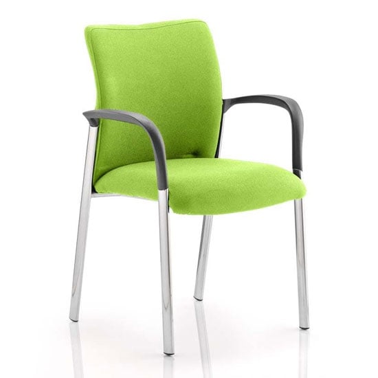 Academy Fabric Back Visitor Chair In Myrrh Green With Arms