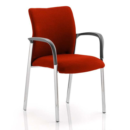 Read more about Academy fabric back visitor chair in tabasco red with arms