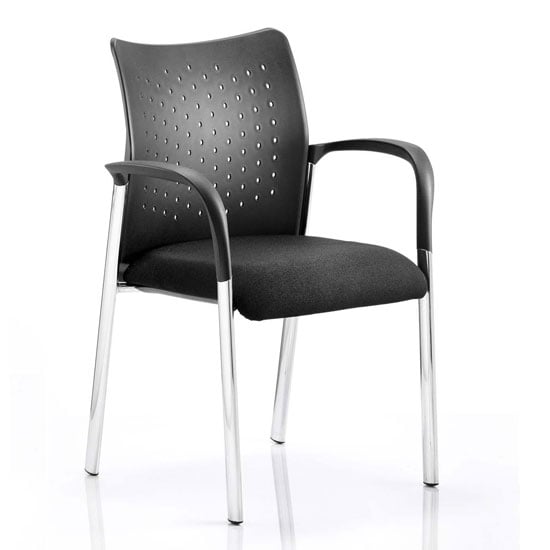 Academy Office Visitor Chair In Black With Arms