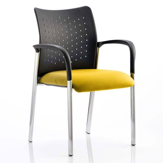 Product photograph of Academy Office Visitor Chair In Senna Yellow With Arms from Furniture in Fashion