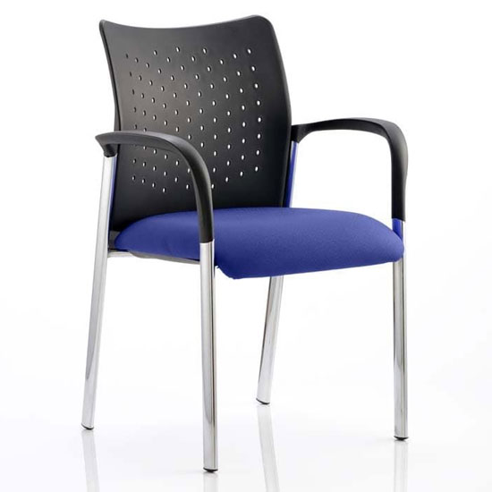 Photo of Academy office visitor chair in stevia blue with arms