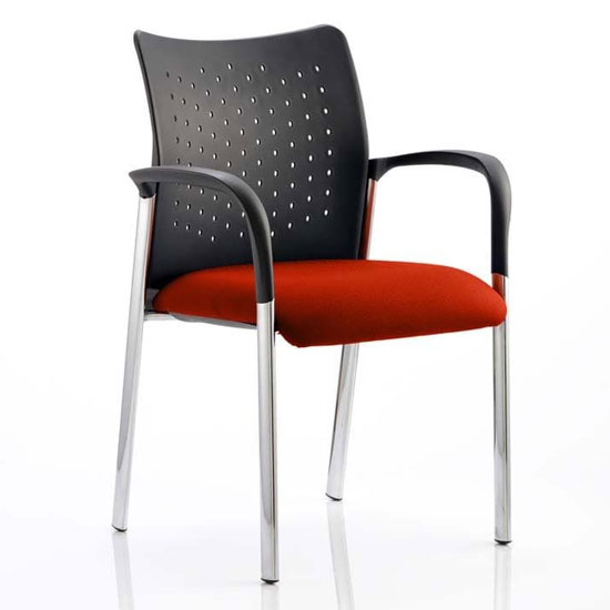 Product photograph of Academy Office Visitor Chair In Tabasco Red With Arms from Furniture in Fashion