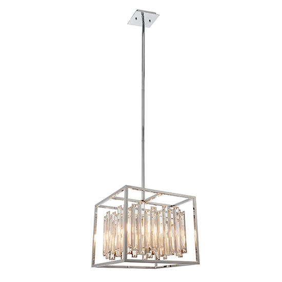 Product photograph of Acadia 4 Lights Crystal Details Ceiling Pendant Light In Chrome from Furniture in Fashion