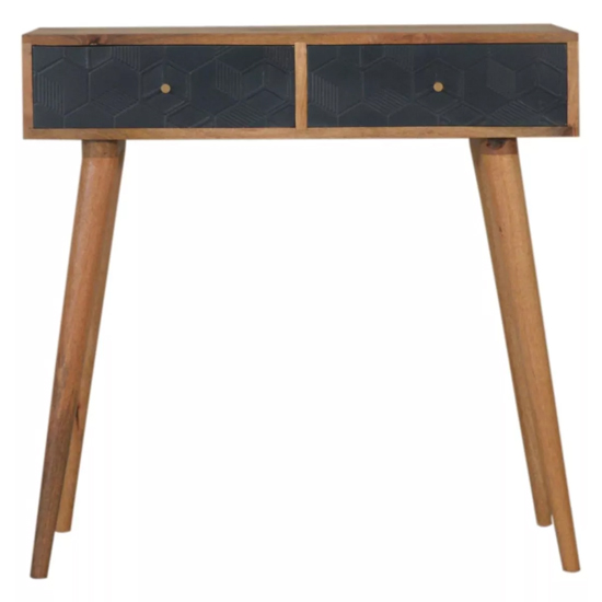 Acadia Wooden Console Table In Oak Ish And Navy Painted_2