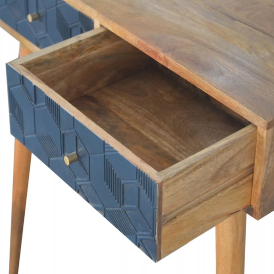 Acadia Wooden Console Table In Oak Ish And Navy Painted_4