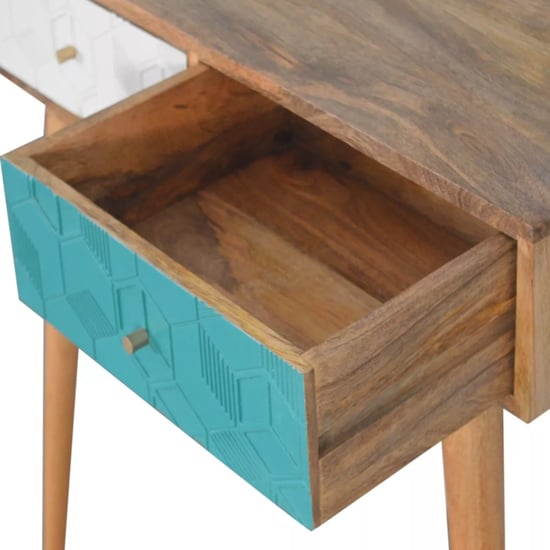 Acadia Wooden Console Table In Oak Ish And Teal White_4