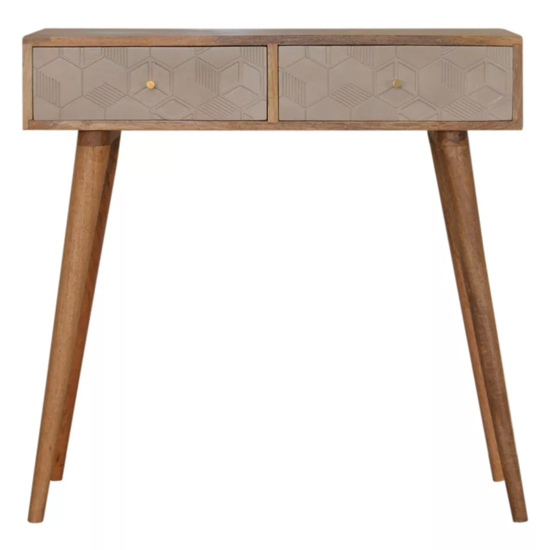 Acadia Wooden Console Table In Oak Ish And Vintage Grey_2