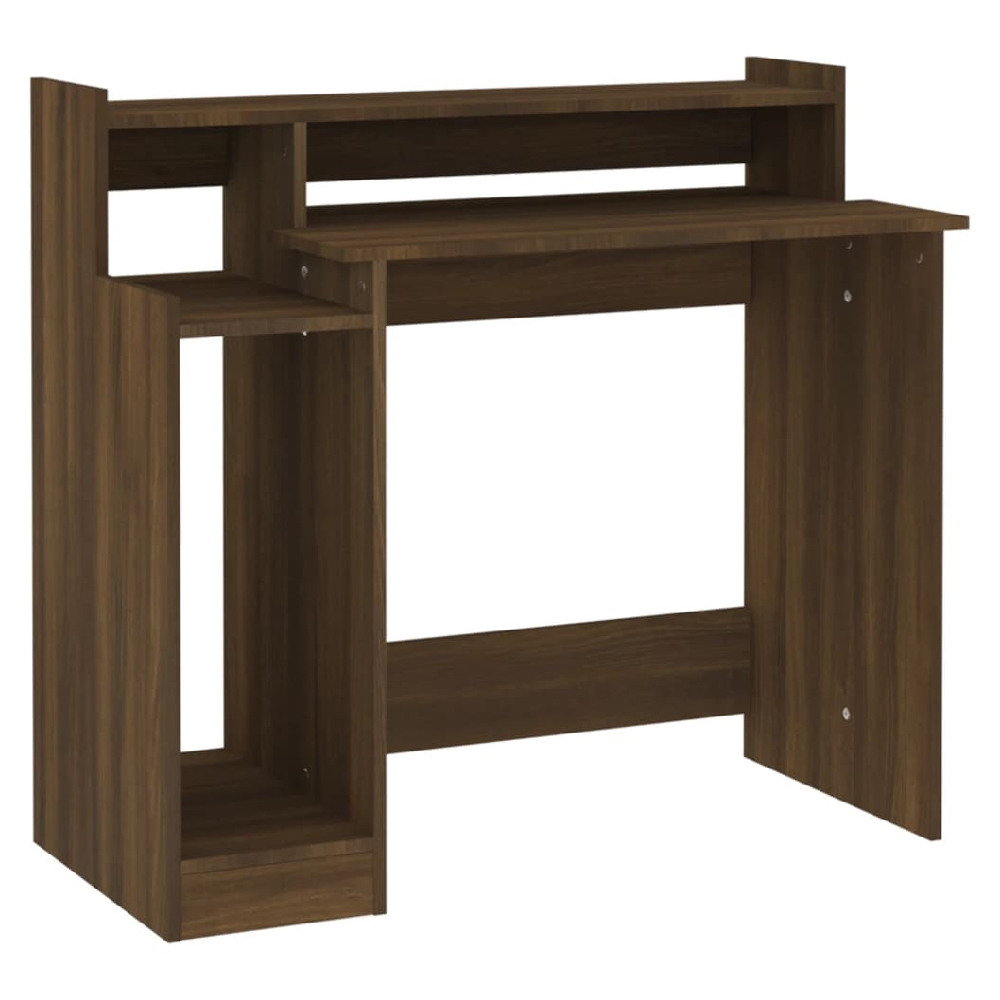 Acampo Wooden Laptop Desk In Brown Oak With LED Lights