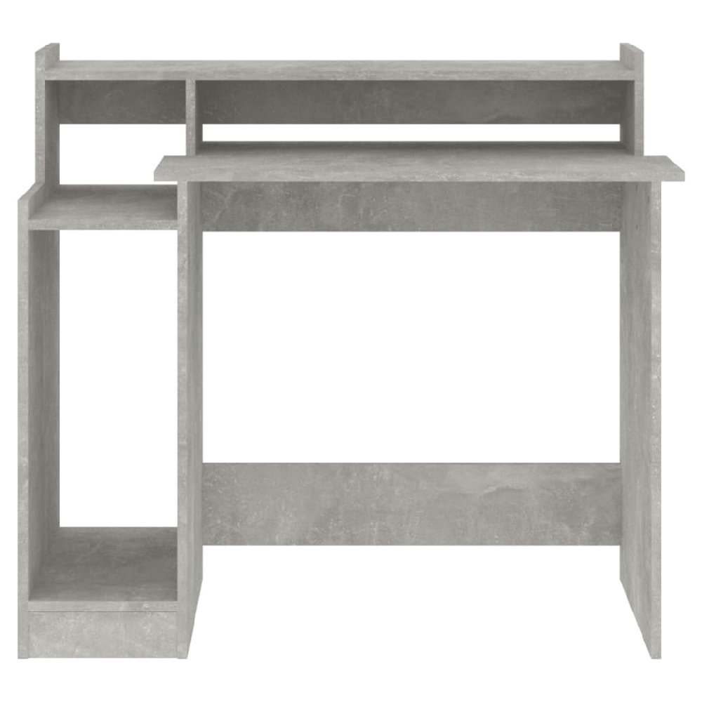 Acampo Wooden Laptop Desk In Concrete Grey With LED Lights