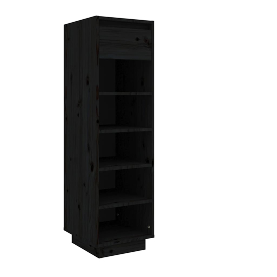 Acasia Pine Wood Shoe Storage In Black Furniture in Fashion