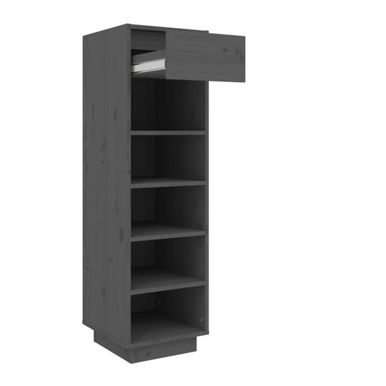 Acasia Pine Wood Shoe Storage Cabinet In Grey