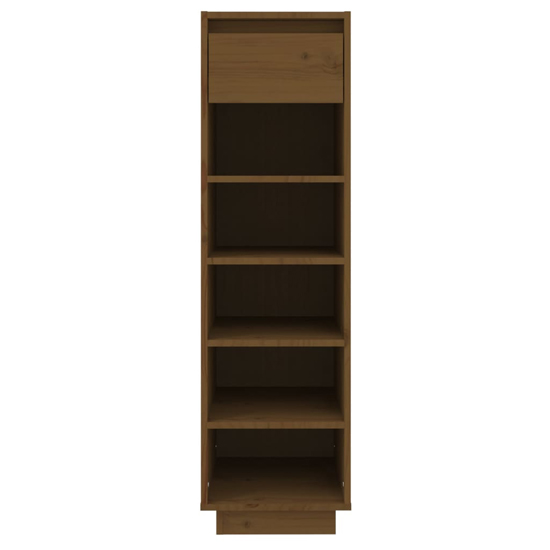 Acasia Pine Wood Shoe Storage Cabinet In Honey Brown