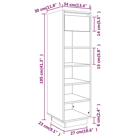 Acasia Pine Wood Shoe Storage Cabinet In Honey Brown
