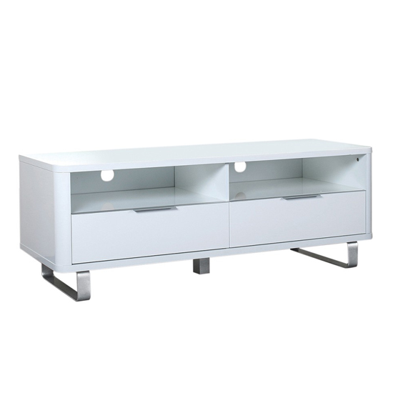 Accent Wooden TV Unit In White With 2 Doors Sale
