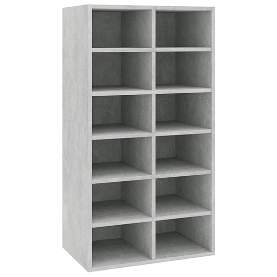 Acciai Shoe Storage Rack With 12 Shelves In Concrete Effect