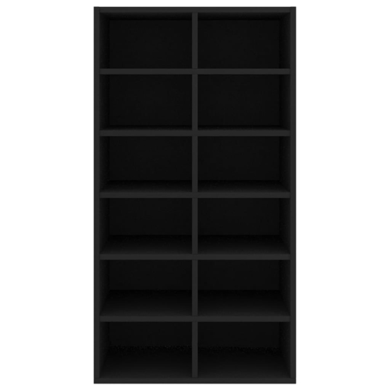 Acciai Wooden Shoe Storage Rack With 12 Shelves In Black