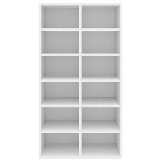 Acciai Wooden Shoe Storage Rack With 12 Shelves In White