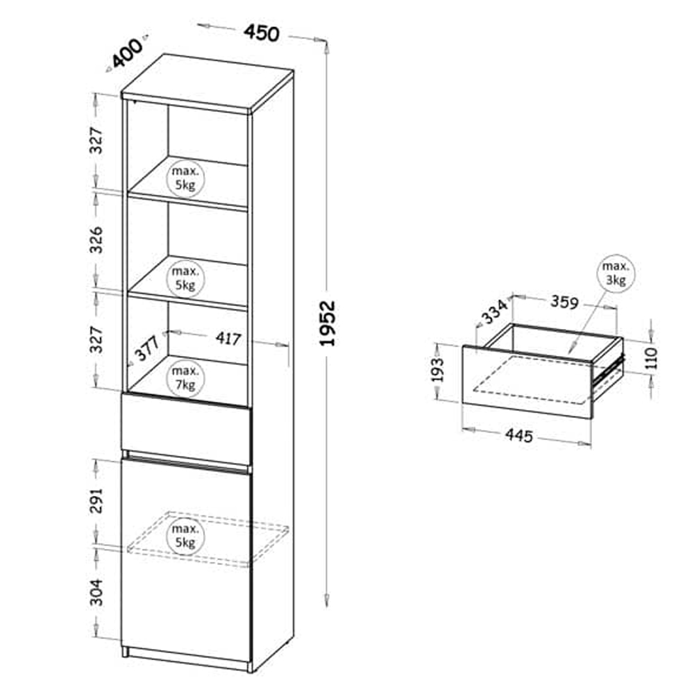 Accord Tall Wooden Storage Cabinet In Arctic White