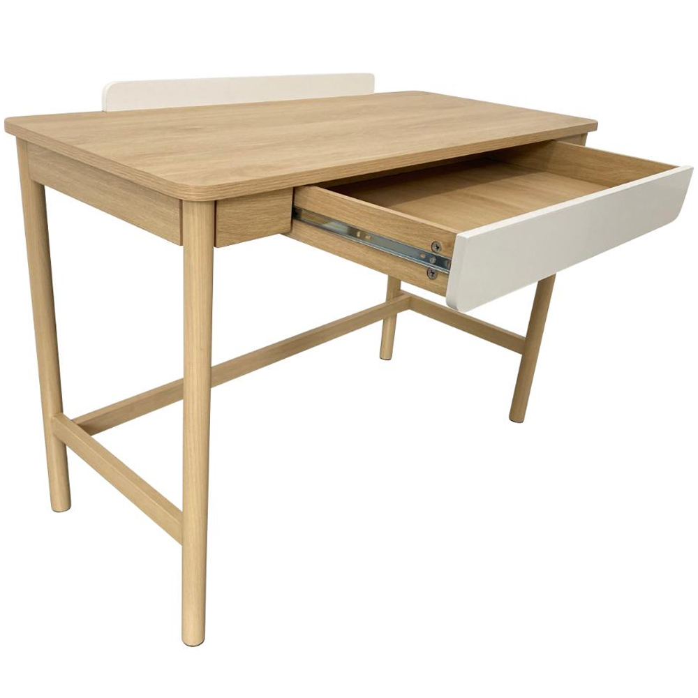 Accord Wooden Laptop Desk With 1 Drawer In Oak And Beige