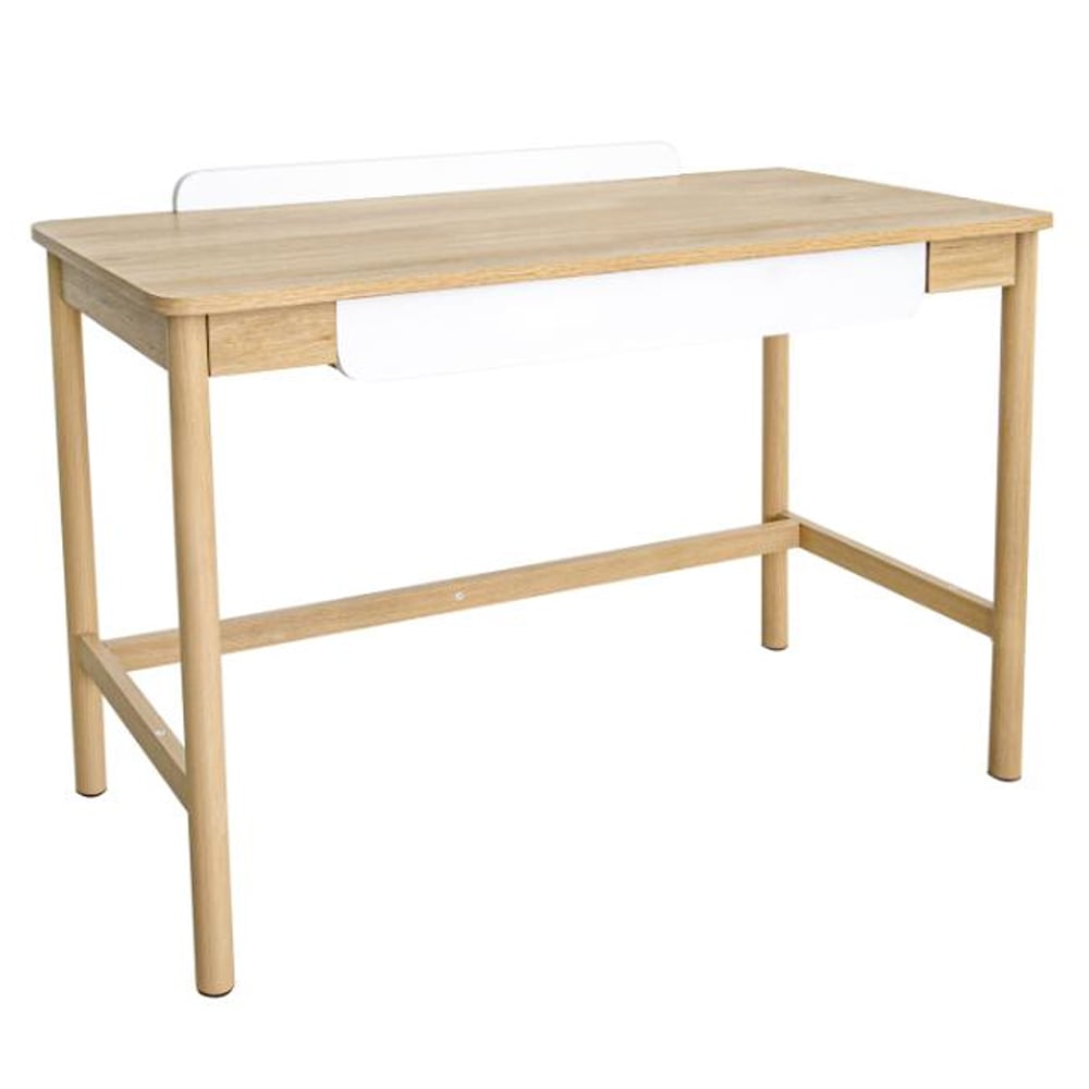 Accord Wooden Laptop Desk With 1 Drawer In Oak And Beige
