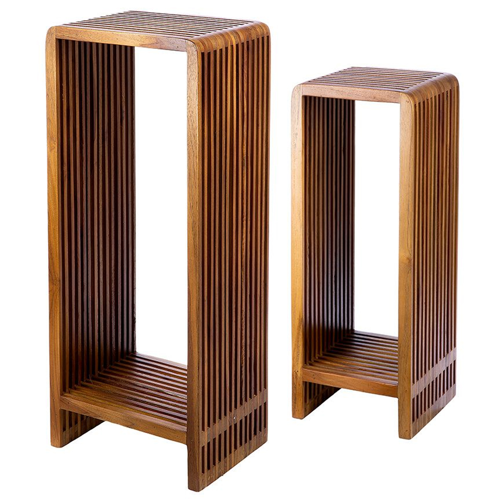 Accord Wooden Set Of 2 Decorative Pillar In Natural