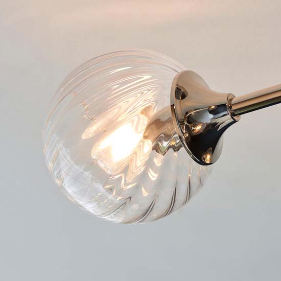 Accra 6 Lights Semi Flush Ceiling Light In Bright Nickel