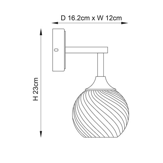 Accra Clear Spiral Glass Shade Wall Light In Antique Brass