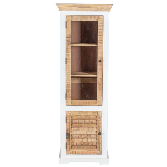 Accra Wood Display Cabinet With 1 Doors 3 Shelves In Oak