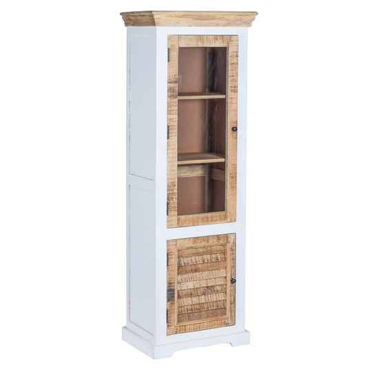 Accra Wood Display Cabinet With 1 Doors 3 Shelves In Oak