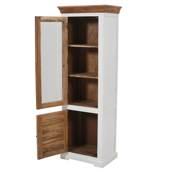 Accra Wood Display Cabinet With 1 Doors 3 Shelves In Oak
